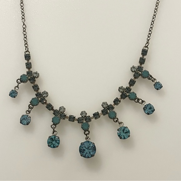 Vintage Blue Prong Set Rhinestone 13” - 16” Necklace - Picture 15 of 16